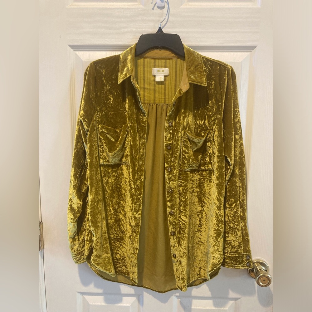 Maeve Anthropologie Burnout Crushed Velour Gold Boho Whimsigoth Festival WM SZ 0 - Picture 8 of 14